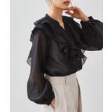 ラッフルフリルシアーキーネックブラウス | RANAN | 詳細画像10