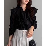 ラッフルフリルシアーキーネックブラウス | RANAN | 詳細画像23 