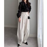 ラッフルフリルシアーキーネックブラウス | RANAN | 詳細画像24 