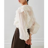 ラッフルフリルシアーキーネックブラウス | RANAN | 詳細画像4