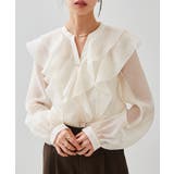 ラッフルフリルシアーキーネックブラウス | RANAN | 詳細画像5