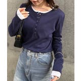 レイヤードヘンリーネックリブＴシャツ | RANAN | 詳細画像1 