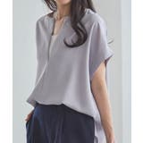 ブルーグレー | 前後2WAYハーフジップブラウス | RANAN