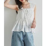 フロントリボンギャザーノースリブラウス | RANAN | 詳細画像19