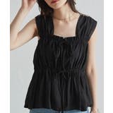 フロントリボンギャザーノースリブラウス | RANAN | 詳細画像9