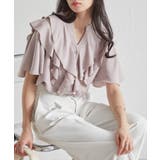 ベージュ | ラッフルフリルブラウス | RANAN