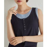 カップ付きレイヤードヘンリーネックタンクトップ | RANAN | 詳細画像18 