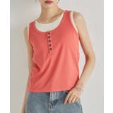 カップ付きレイヤードヘンリーネックタンクトップ | RANAN | 詳細画像24 