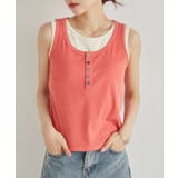 カップ付きレイヤードヘンリーネックタンクトップ | RANAN | 詳細画像25 