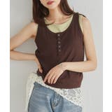 カップ付きレイヤードヘンリーネックタンクトップ | RANAN | 詳細画像4 