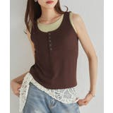 カップ付きレイヤードヘンリーネックタンクトップ | RANAN | 詳細画像5 