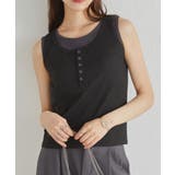 カップ付きレイヤードヘンリーネックタンクトップ | RANAN | 詳細画像9 