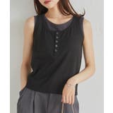 ブラックケイ | カップ付きレイヤードヘンリーネックタンクトップ | RANAN