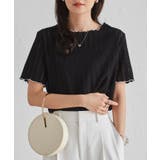 透かし柄メロー配色Tシャツ | RANAN | 詳細画像12