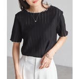 透かし柄メロー配色Tシャツ | RANAN | 詳細画像14