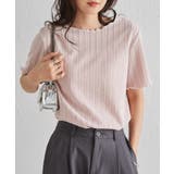 透かし柄メロー配色Tシャツ | RANAN | 詳細画像18