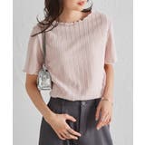 透かし柄メロー配色Tシャツ | RANAN | 詳細画像20