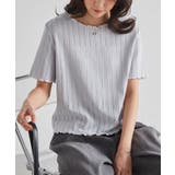 透かし柄メロー配色Tシャツ | RANAN | 詳細画像24