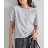 透かし柄メロー配色Tシャツ | RANAN | 詳細画像25