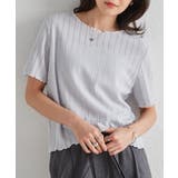 透かし柄メロー配色Tシャツ | RANAN | 詳細画像26