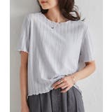 透かし柄メロー配色Tシャツ | RANAN | 詳細画像27