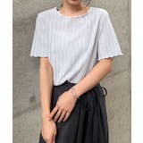 透かし柄メロー配色Tシャツ | RANAN | 詳細画像41 