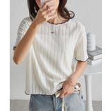 透かし柄メロー配色Tシャツ | RANAN | 詳細画像6