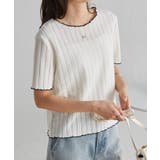 透かし柄メロー配色Tシャツ | RANAN | 詳細画像7