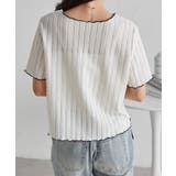 透かし柄メロー配色Tシャツ | RANAN | 詳細画像8