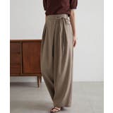 ベージュ | 麻調2タックラップリボンパンツ | RANAN