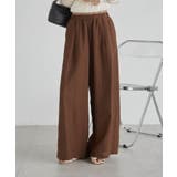 ブラウン | ダブルウエストシアーイージーパンツ | RANAN