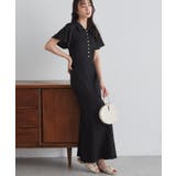 ブラック | フレアスリーブマーメードポロワンピース | RANAN