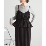 リボンギャザーペプラムナローワンピース | RANAN | 詳細画像1 