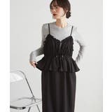 リボンギャザーペプラムナローワンピース | RANAN | 詳細画像3 