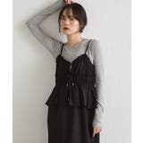 リボンギャザーペプラムナローワンピース | RANAN | 詳細画像4 