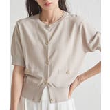 ゴールド調ボタン5分袖ニットカーディガン | RANAN | 詳細画像15