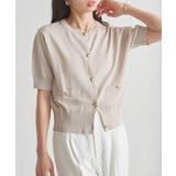 ゴールド調ボタン5分袖ニットカーディガン | RANAN | 詳細画像18