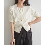 ゴールド調ボタン5分袖ニットカーディガン | RANAN | 詳細画像2