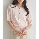 ゴールド調ボタン5分袖ニットカーディガン | RANAN | 詳細画像23