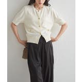 ゴールド調ボタン5分袖ニットカーディガン | RANAN | 詳細画像5