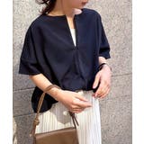 ダークネイビー | ハーフジップコクーンチュニック | RANAN