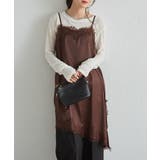 ブラウン | アシメレースサテンチュニック | RANAN