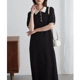 ブラックケイ | ダブルカラーポロニットワンピース | RANAN