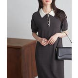 グレーケイ | ダブルカラーポロニットワンピース | RANAN