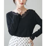チュールレースVネックリブロングTシャツ | RANAN | 詳細画像2