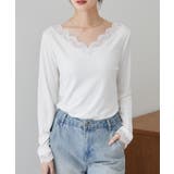 チュールレースVネックリブロングTシャツ | RANAN | 詳細画像30