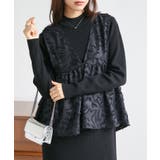 【SP~LLサイズ展開】リブニットワンピ×ジャカードベストセット | RANAN | 詳細画像5