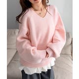 ピンク | ふんわり柔らか!ヤクライクVネックニット【M~3L展開】 | RANAN