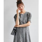 グレー | 【SP~LLサイズ展開】花柄レースフレアーシルエットドレス | RANAN