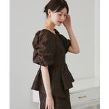 【SP~LLサイズ展開】バブルスリーブペプラムジャカードドレス | RANAN | 詳細画像3